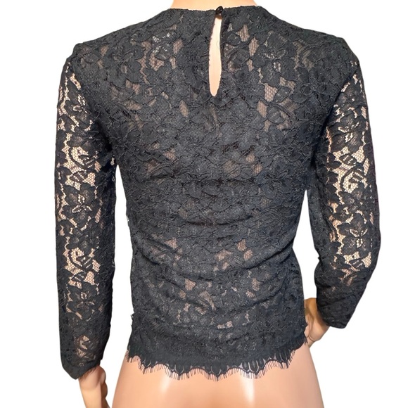 Diane Von Furstenberg Black Lace Blouse - Picture 3 of 6